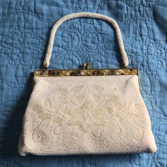 Exquisite Vintage White Beaded Walborg Bag - Picture 1 of 6